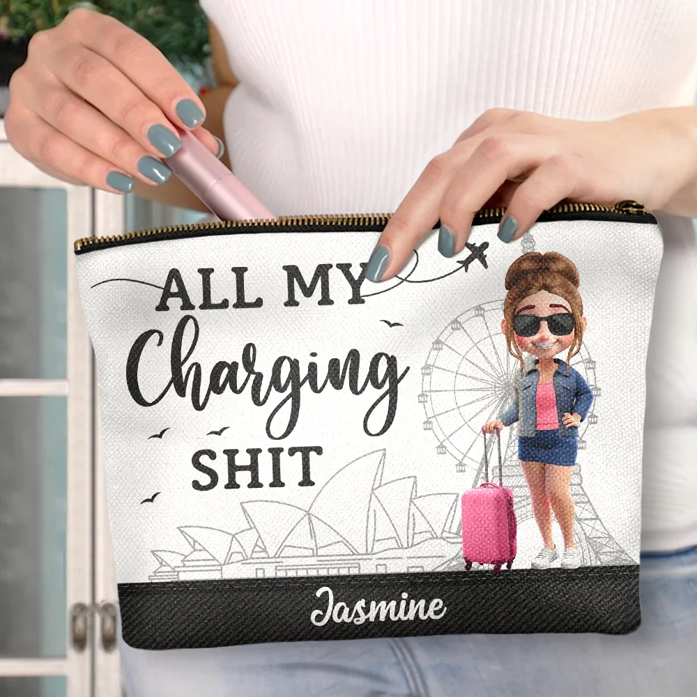 All My Charging Sh*t - Personalized Cosmetic Bag - Image 3