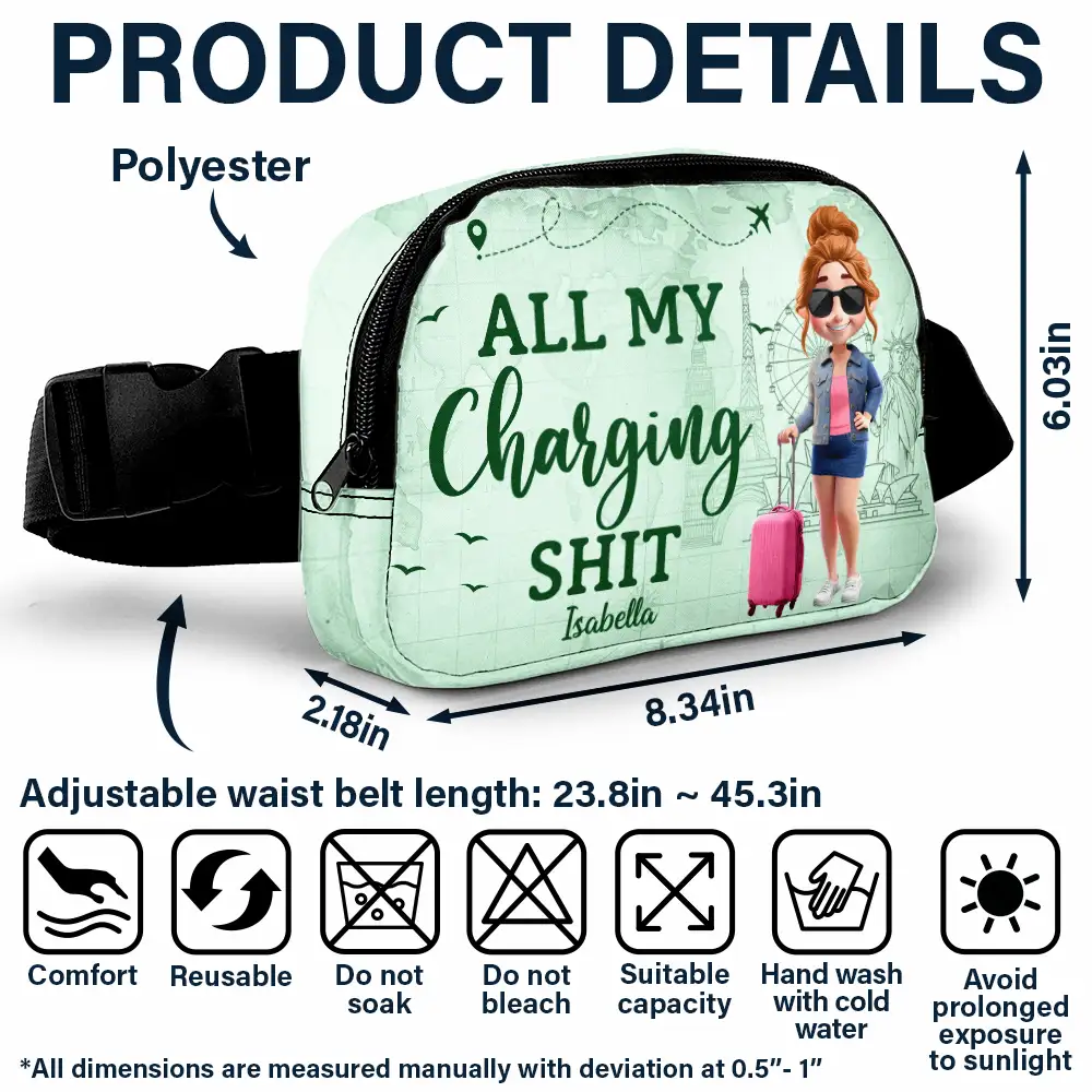 All My Charging Sh*t - Personalized Crossbody Belt Bag - Image 6