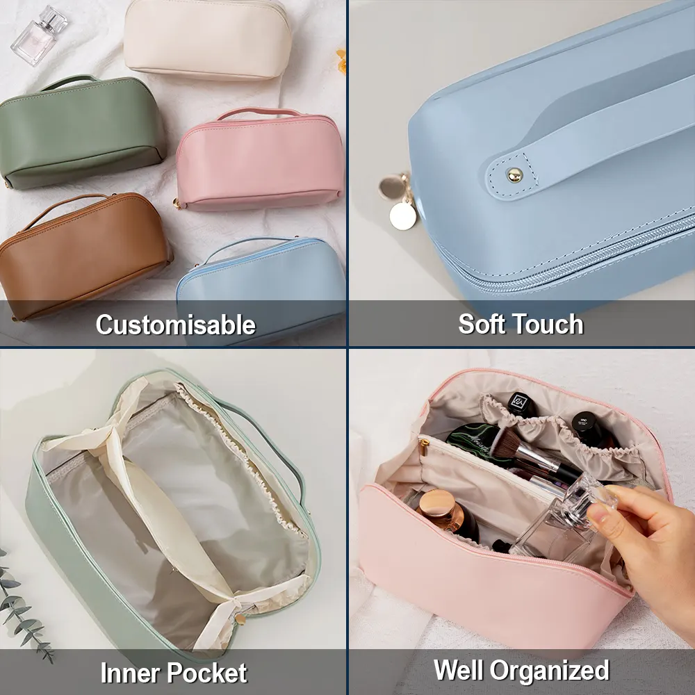 All My Cruise Crap - Personalized Embroidered Leather Makeup Bag - Image 5