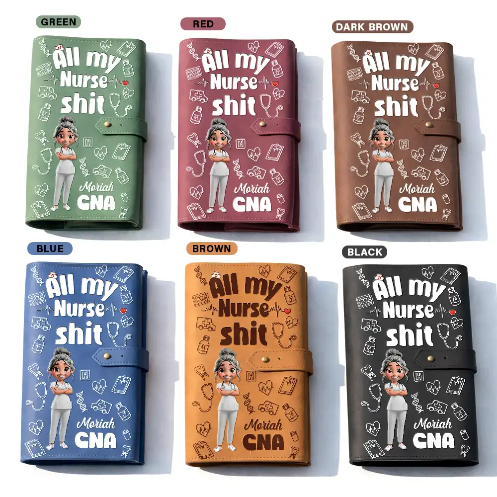 All My Nurse Sh*t - Personalized Leather Cable Bag - Image 3
