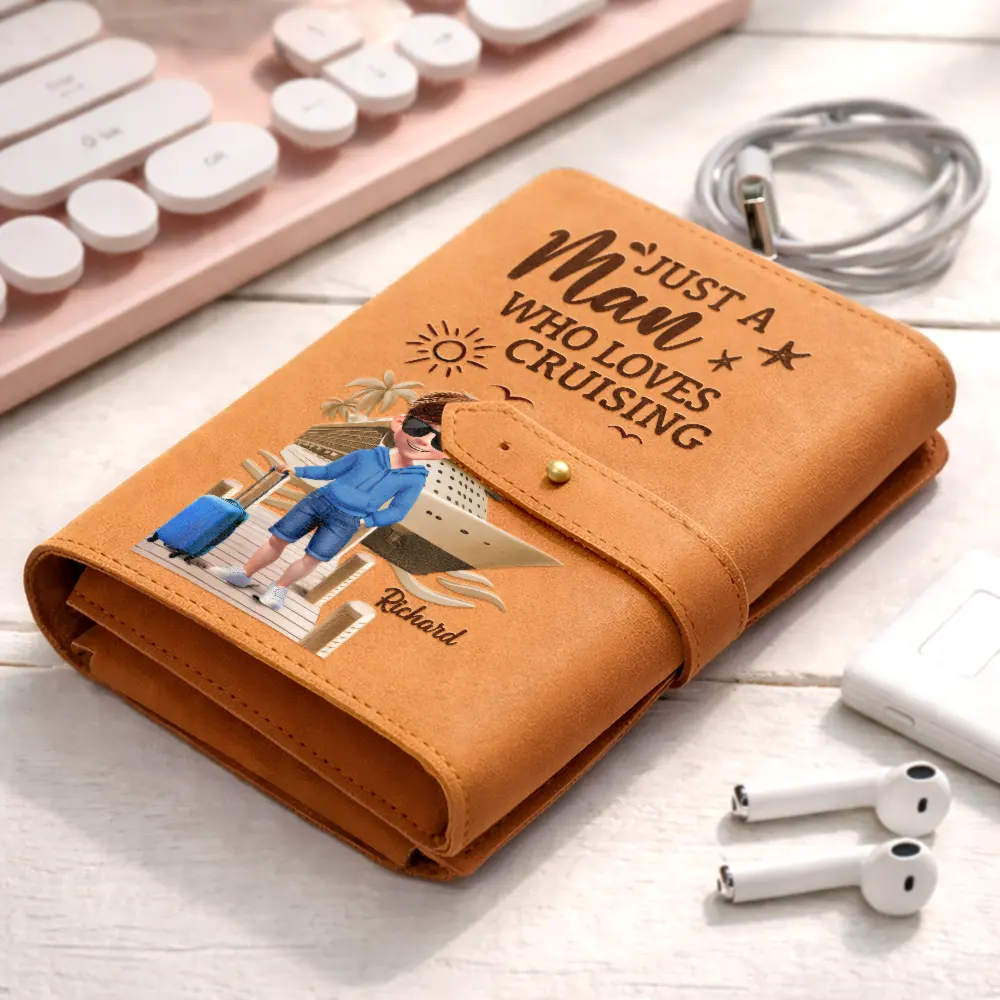 All My Travel Crap - Personalized Leather Cable Bag - Image 2