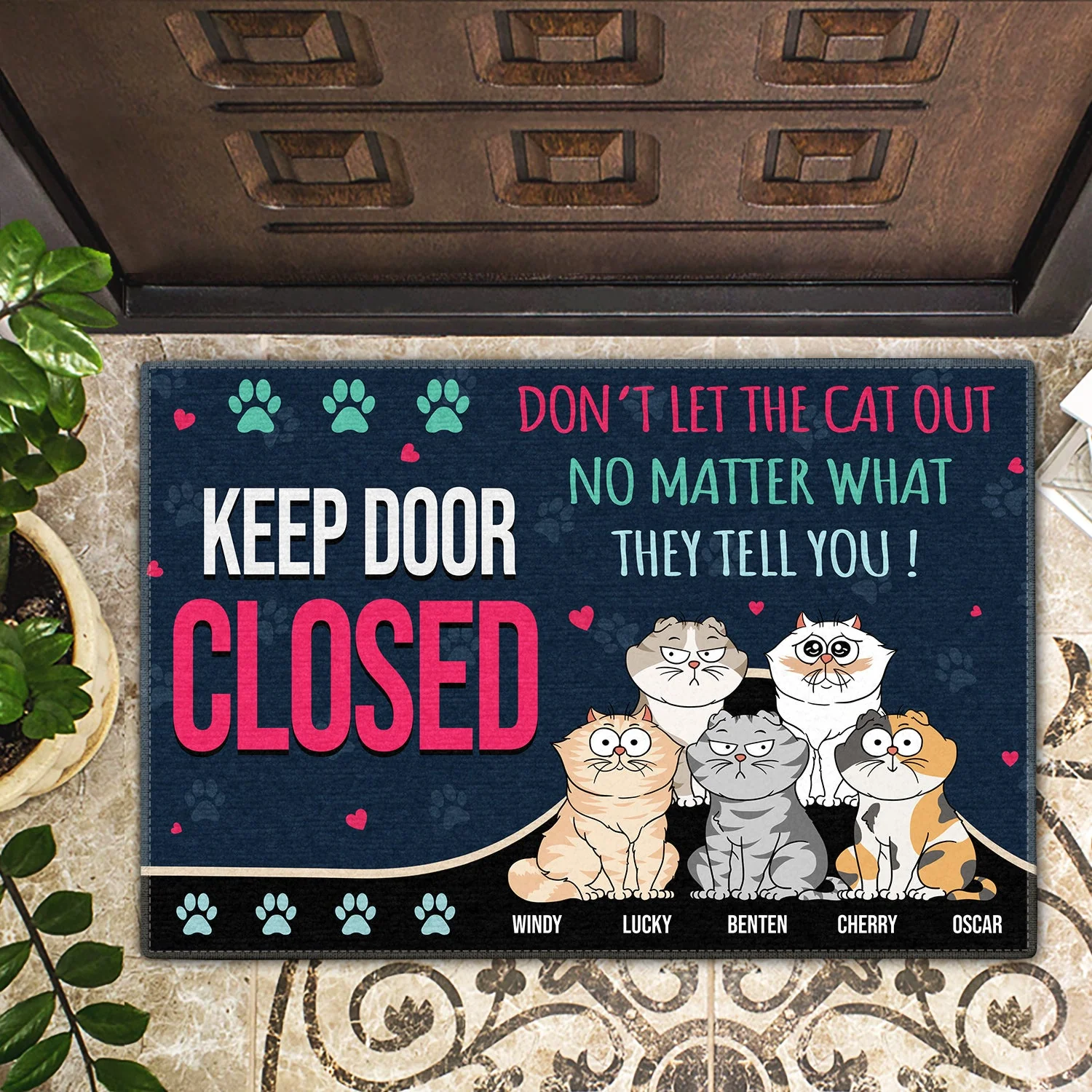 All Visitors Must Be Approved By Cats - Gift For Cat Lovers - Personalized Doormat - Image 2