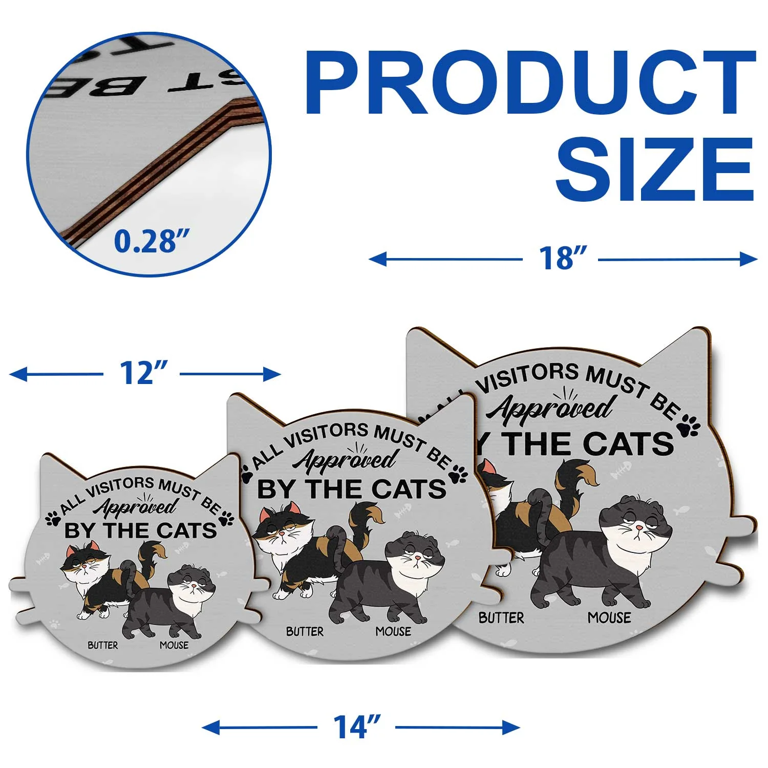 All Visitors Must Be Approved By The Cats - Gift For Cat Lovers - Personalized Custom Shaped Wood Sign - Image 5