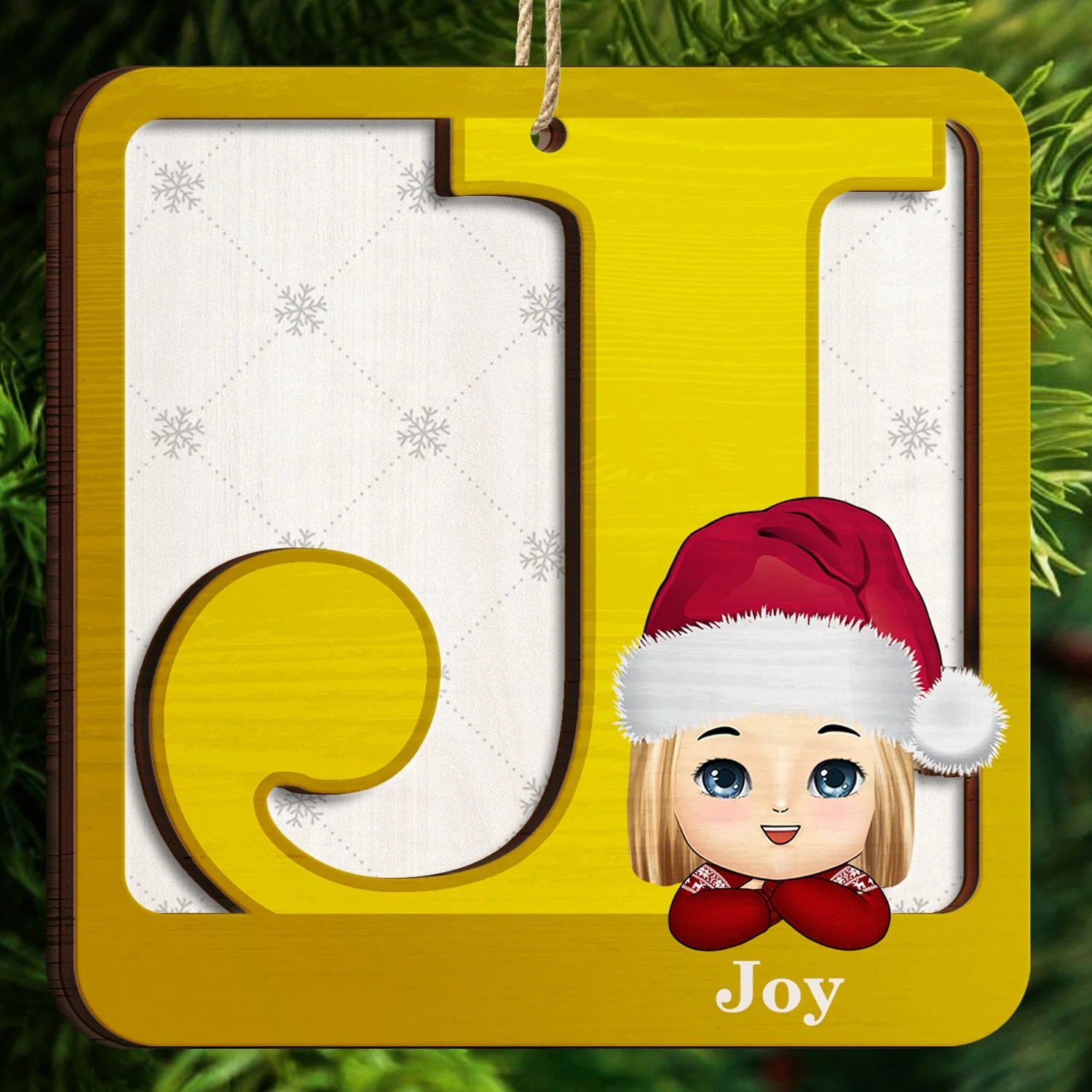 Alphabet Name - Christmas Gift For Kids - Personalized 2-Layered Wooden Ornament - Image 4