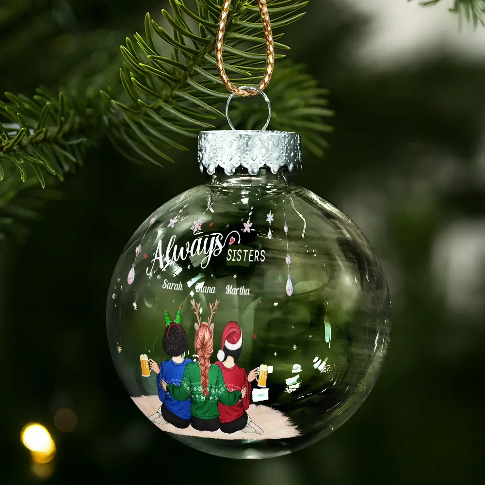Always Besties - Personalized Ball Ornament - Image 2