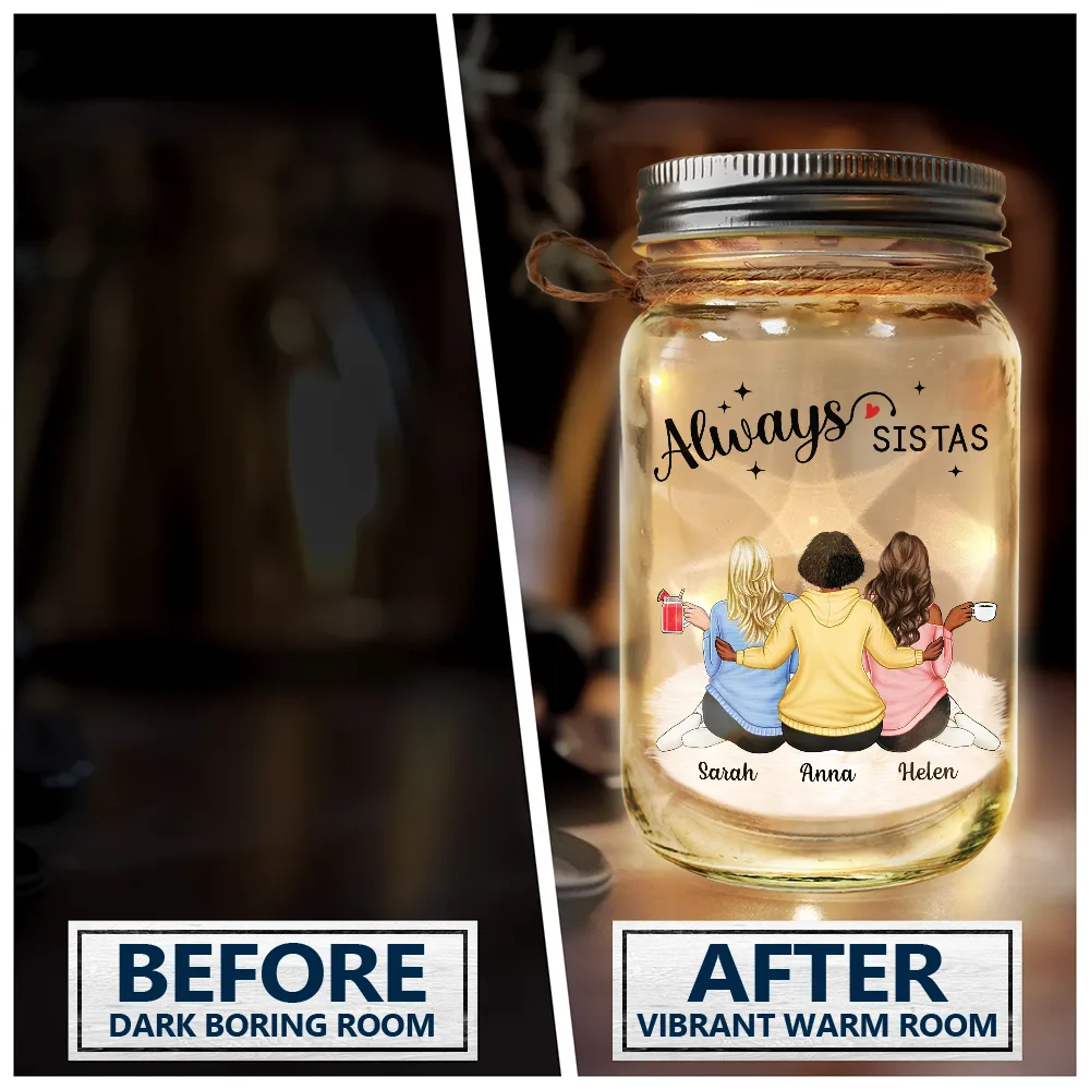 Always Besties - Personalized Mason Jar Light - Image 4