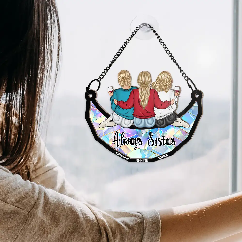 Always Besties - Personalized Window Hanging Suncatcher Ornament - Image 4
