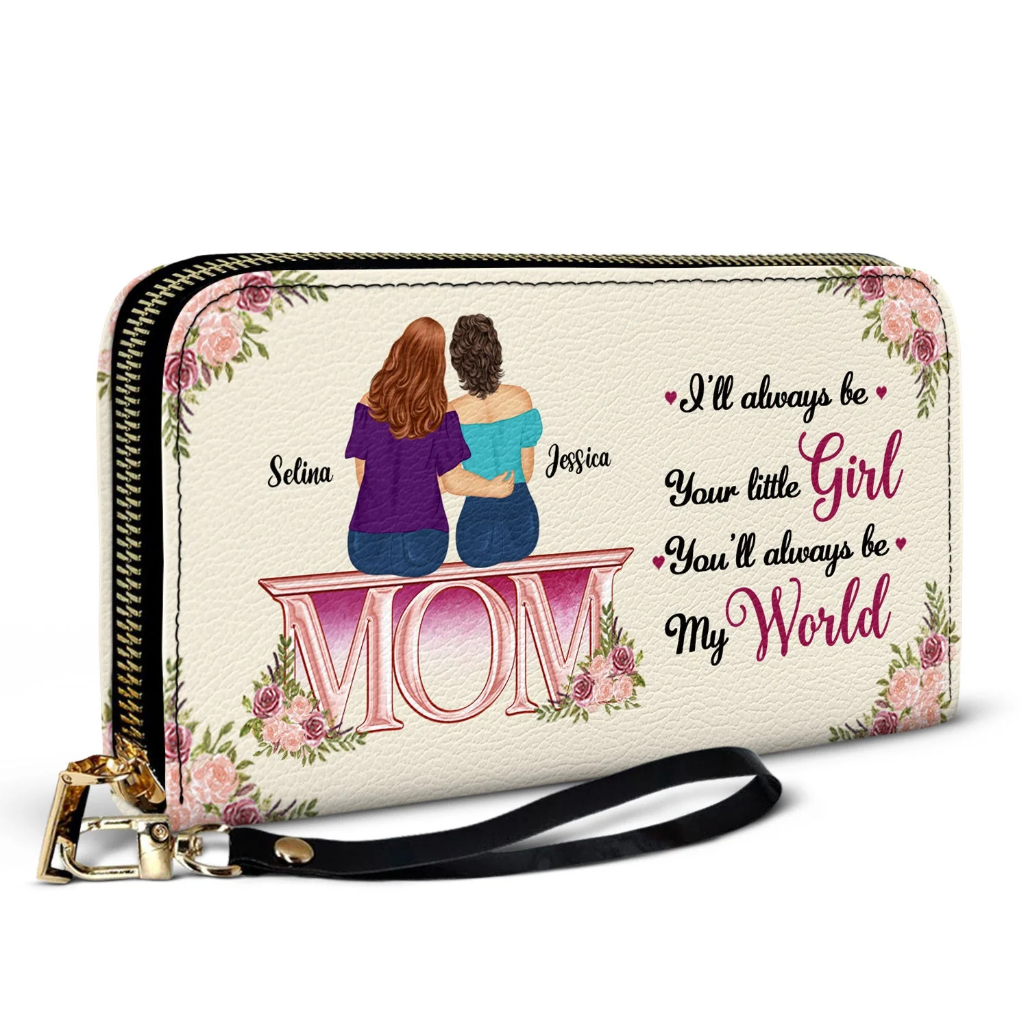 Always My Mother Forever My Friend - Gift For Mom, Mama, Mother - Personalized Leather Long Wallet - Image 2
