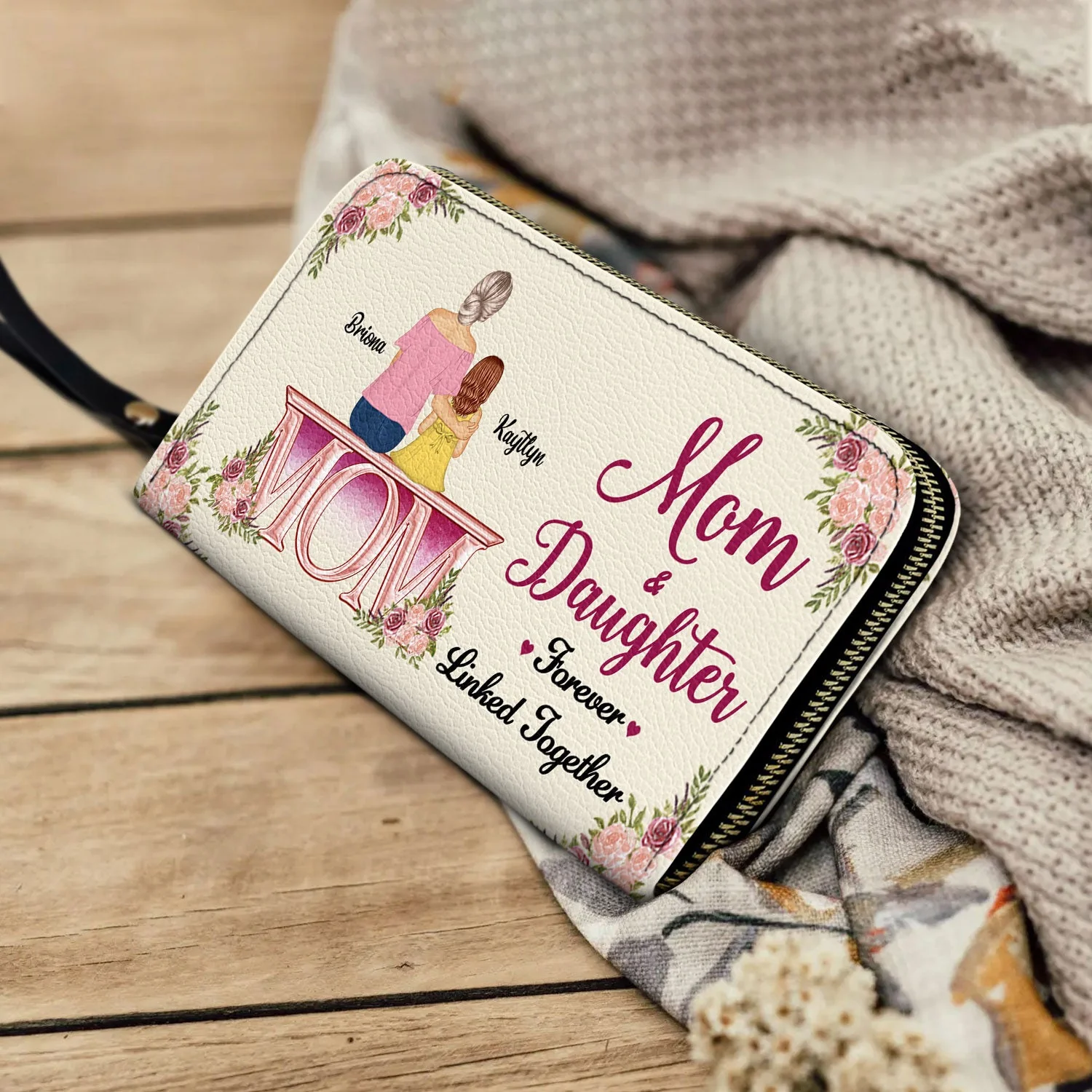 Always My Mother Forever My Friend - Gift For Mom, Mama, Mother - Personalized Leather Long Wallet - Image 4