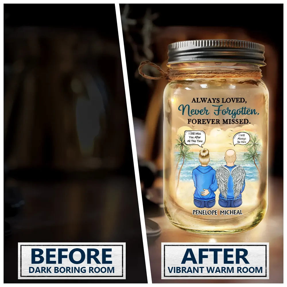 Always On My Mind, Forever In My Heart - Personalized Mason Jar Light - Image 4