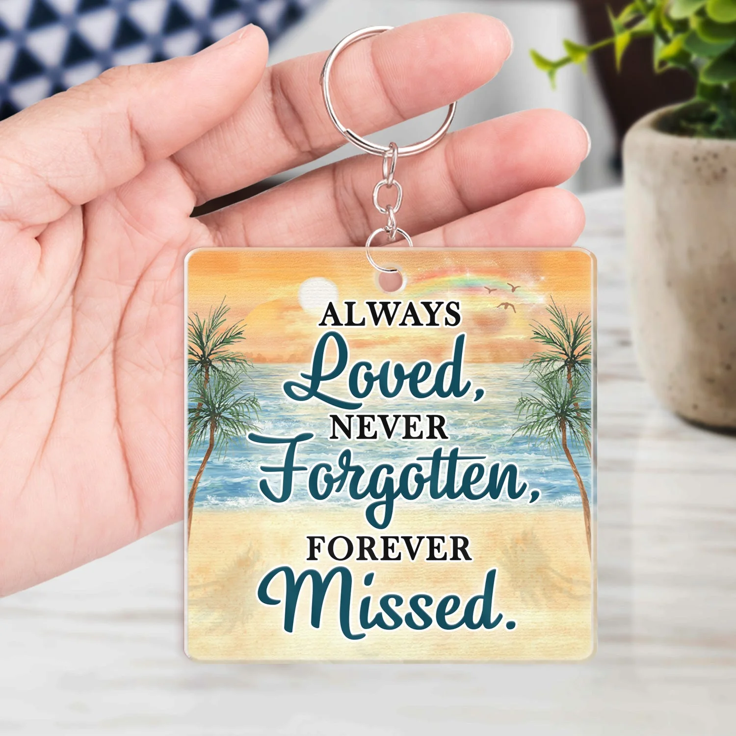 Always On My Mind - Memorial Gift For Family, Friends, Siblings - Personalized Acrylic Keychain - Image 4