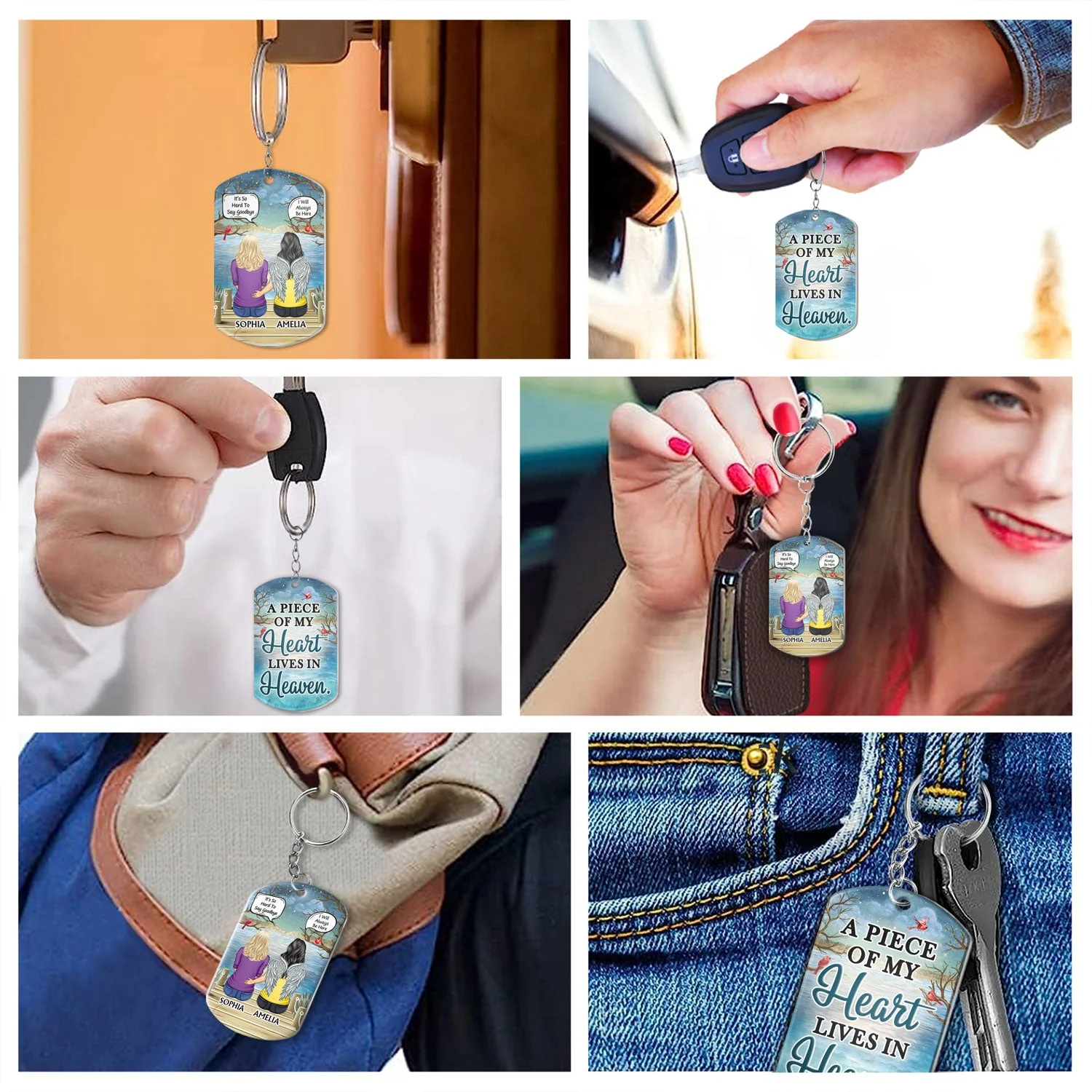 Always On My Mind - Memorial Gift For Family, Friends, Siblings - Personalized Aluminum Keychain - Image 6