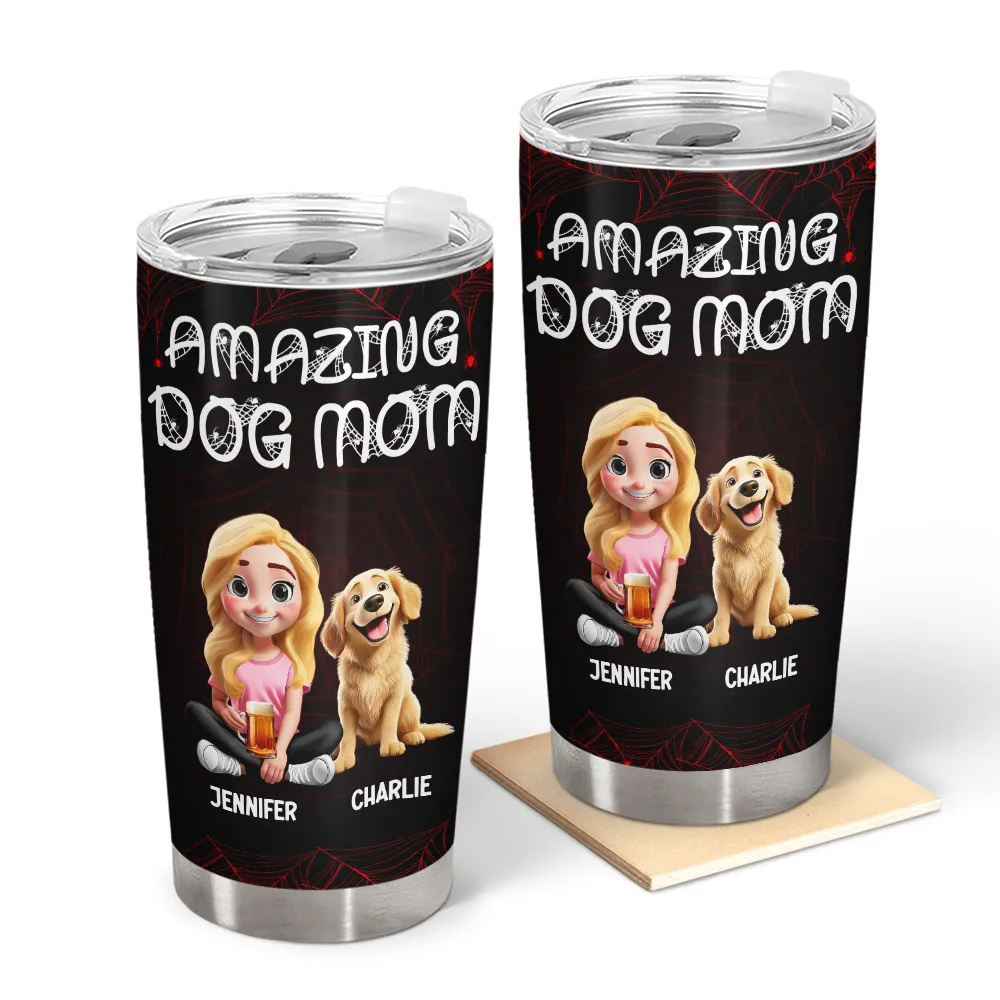 Amazing Dog Dad Dog Mom - Personalized Tumbler - Image 2