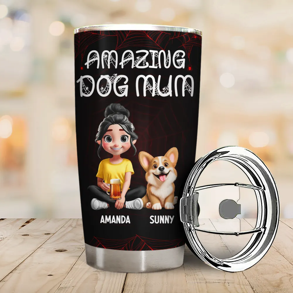 Amazing Dog Dad Dog Mom - Personalized Tumbler - Image 3