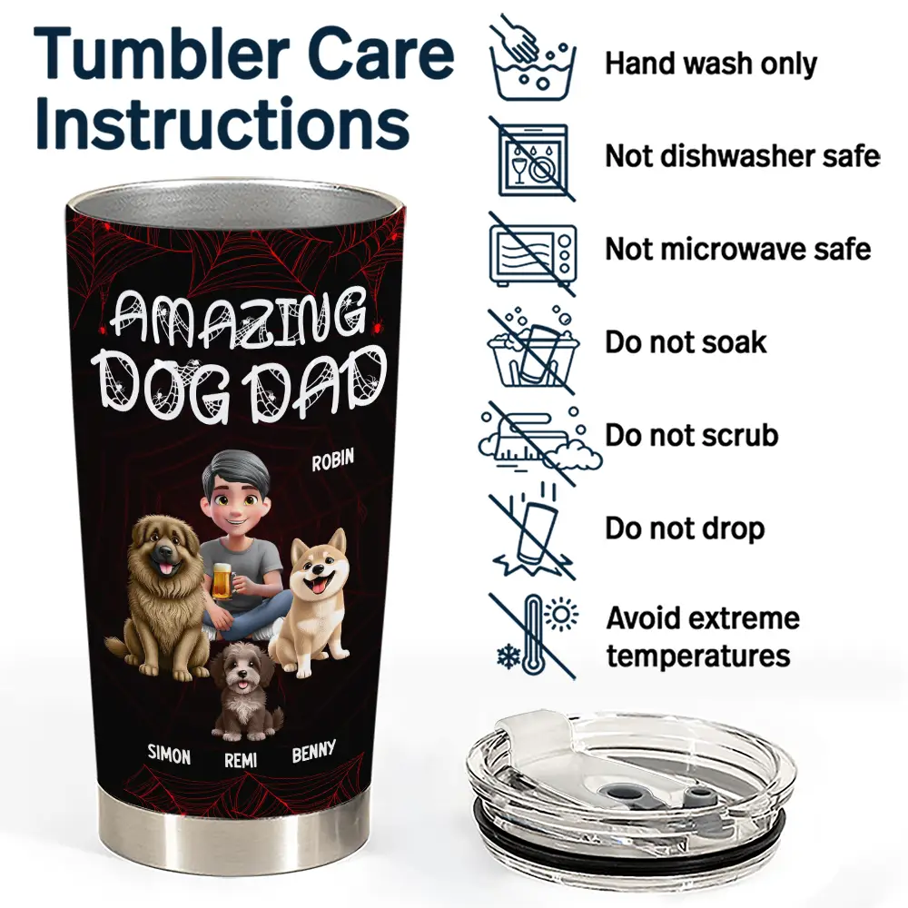 Amazing Dog Dad Dog Mom - Personalized Tumbler - Image 6