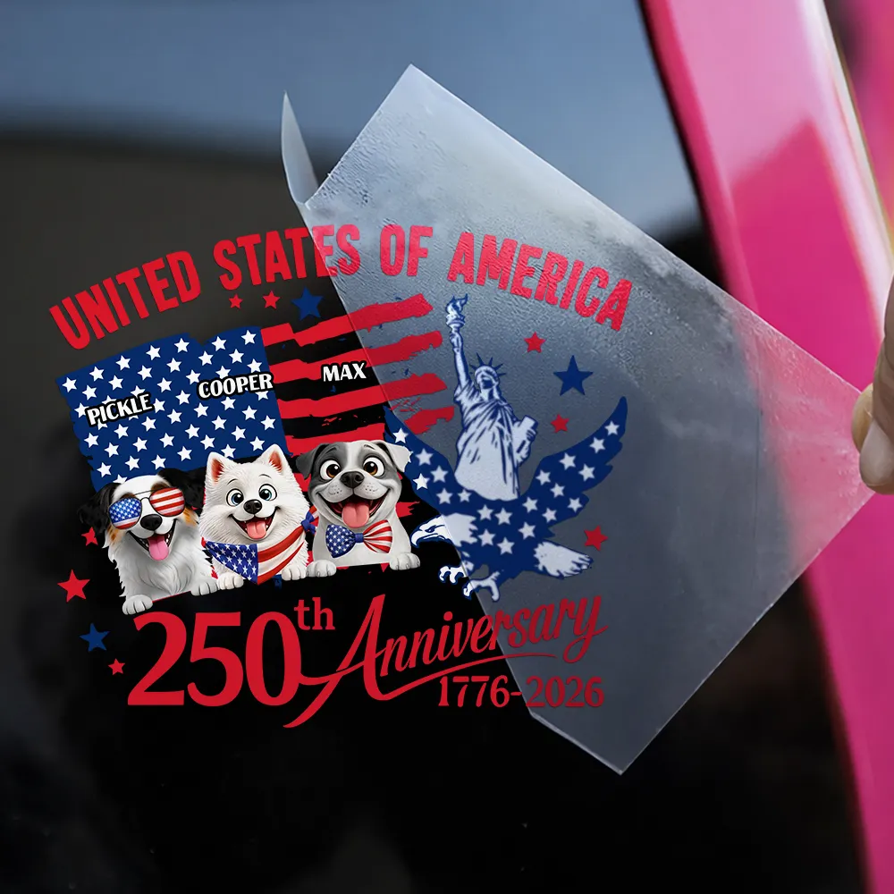 America 250 Anniversary Dog Cat Lover - Personalized Decor Decal - Image 2