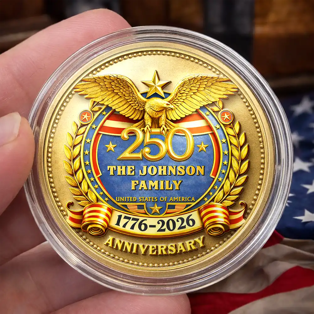 America 250 Anniversary Family Name - Personalized Commemorative Keepsake Coin - Image 5
