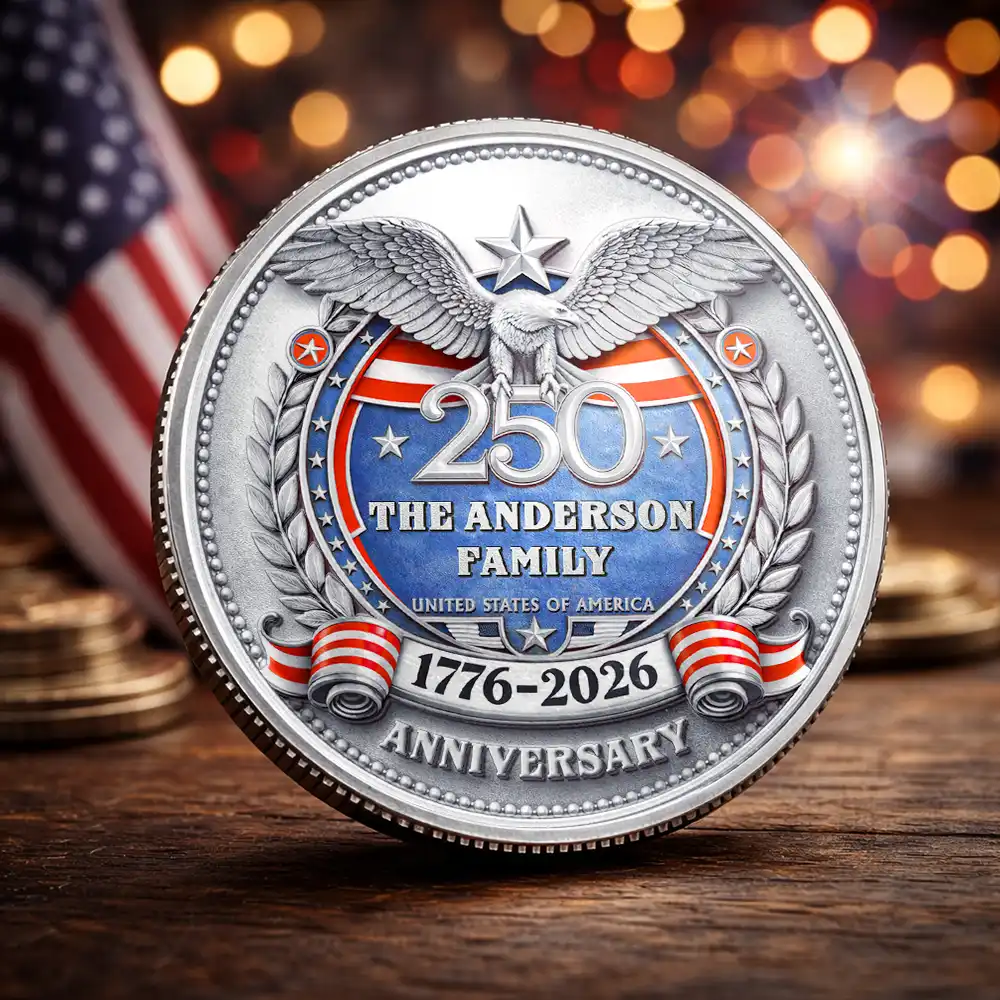 America 250 Anniversary Family Name - Personalized Commemorative Keepsake Coin - Image 6