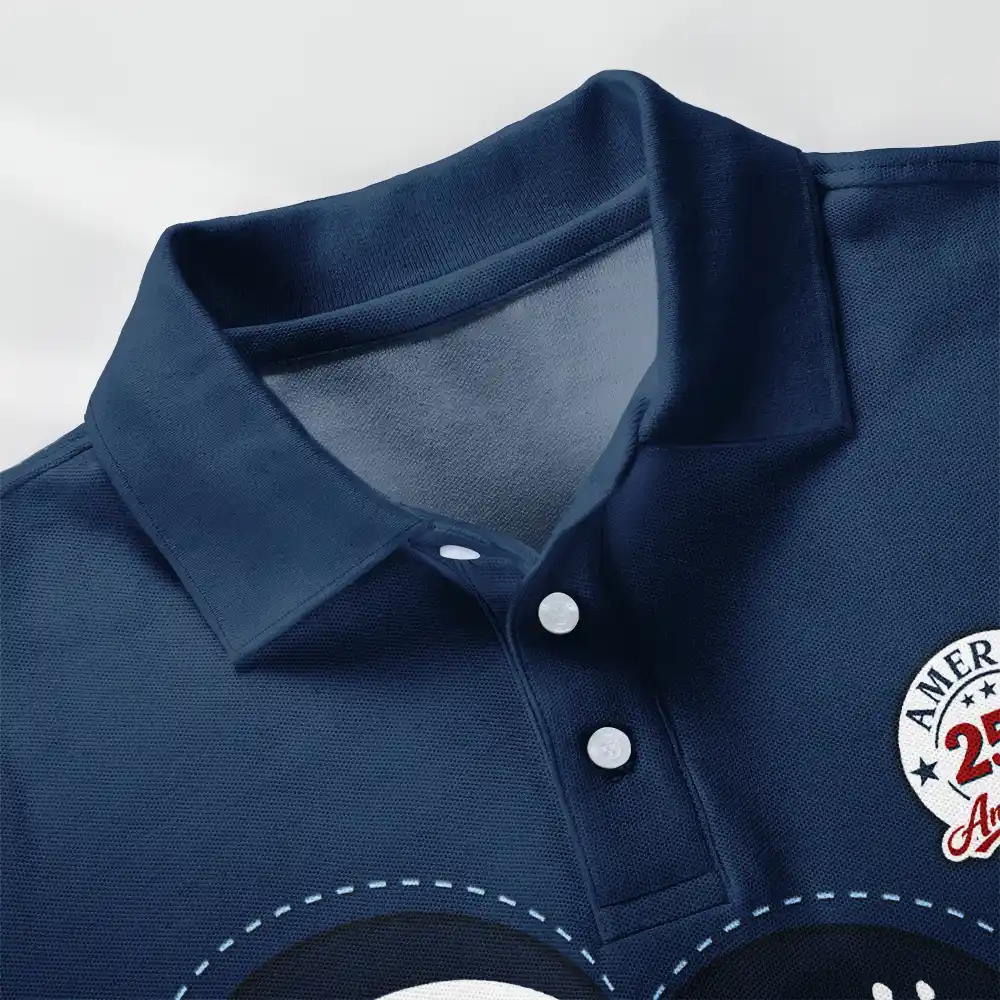 America 250 Anniversary Grandpa Dad Kids Handprints - Personalized Polo Shirt - Image 5