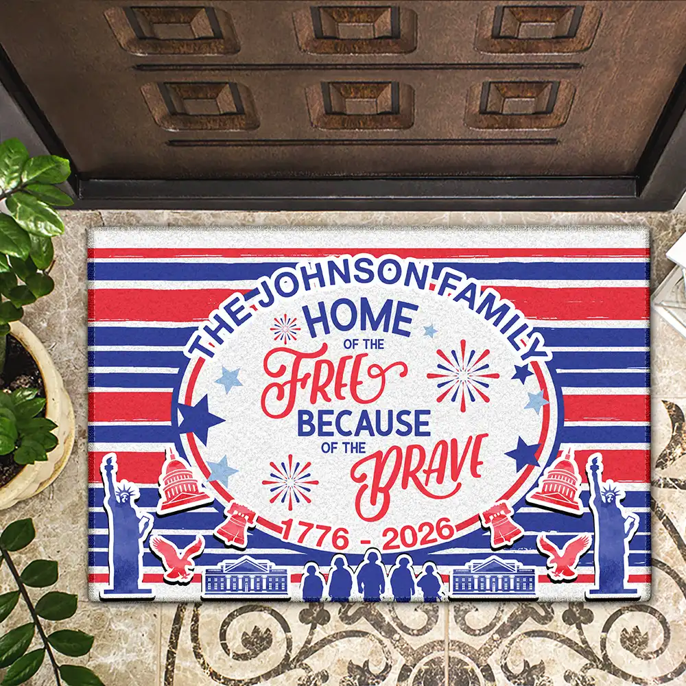 America 250 Home Of The Free - Personalized Doormat - Image 2