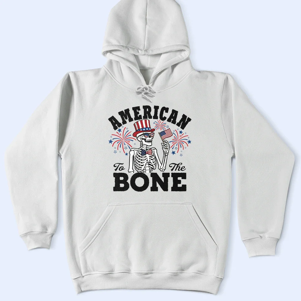 America 250 Patriotic Skeleton American To The Bone - T Shirt - Image 5