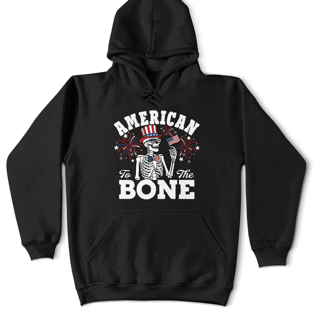 America 250 Patriotic Skeleton American To The Bone - T Shirt - Image 6