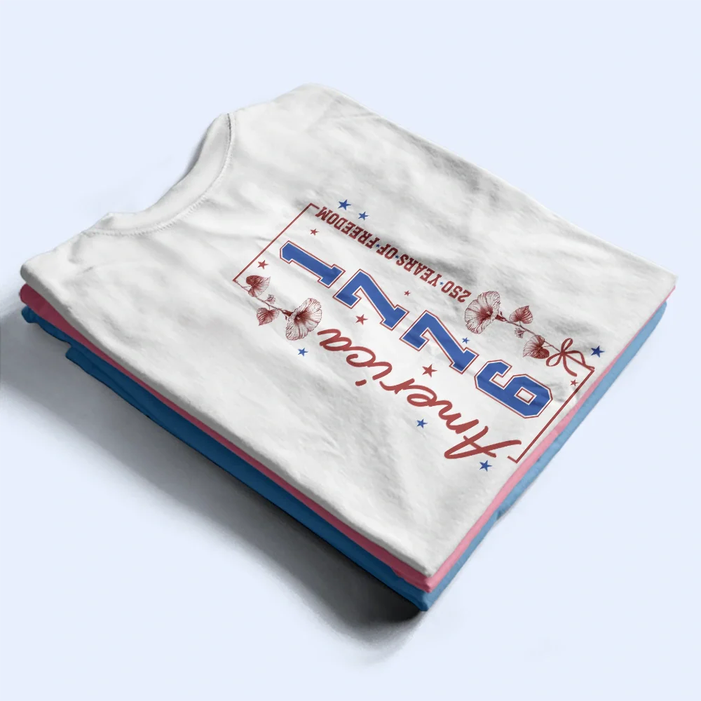 America 250 Years Of Freedom Birth Flower - Personalized T Shirt - Image 3