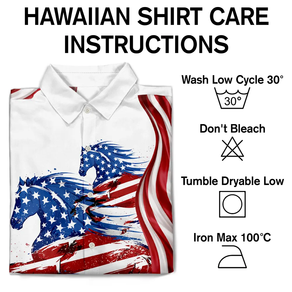 America 250 Years Of Freedom Cowboy Skeleton With Horses - Hawaiian Shirt - Image 7