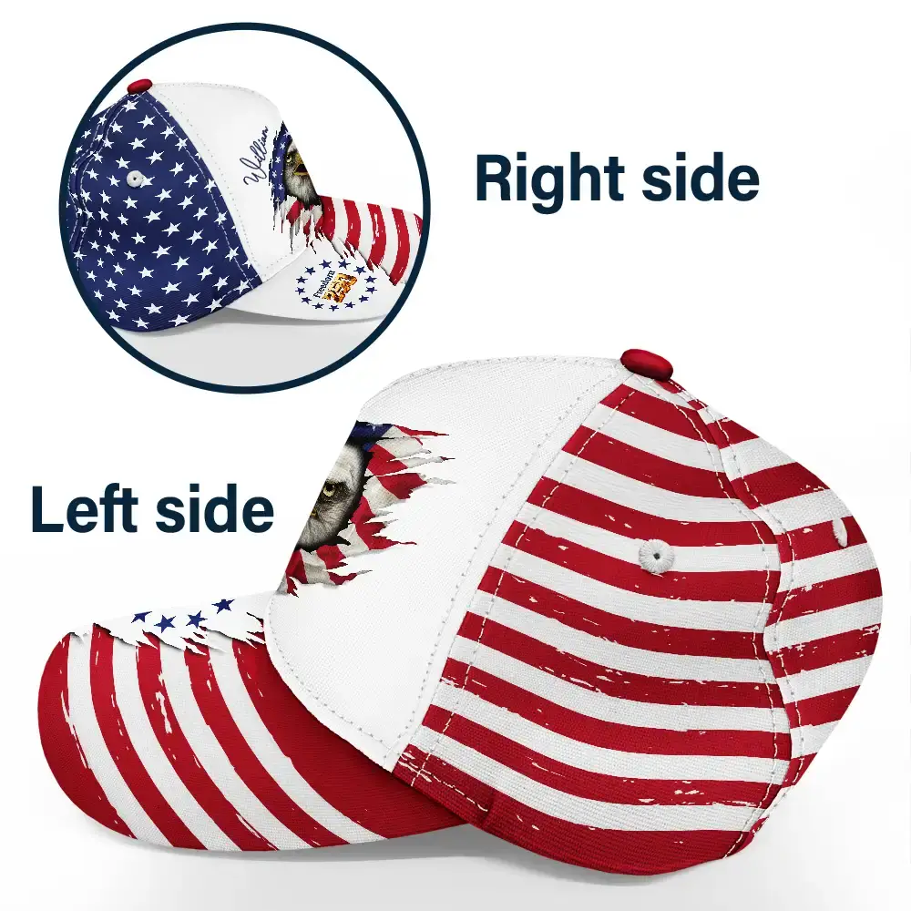 America 250 Years Of Freedom Eagle - Personalized Classic Cap - Image 3