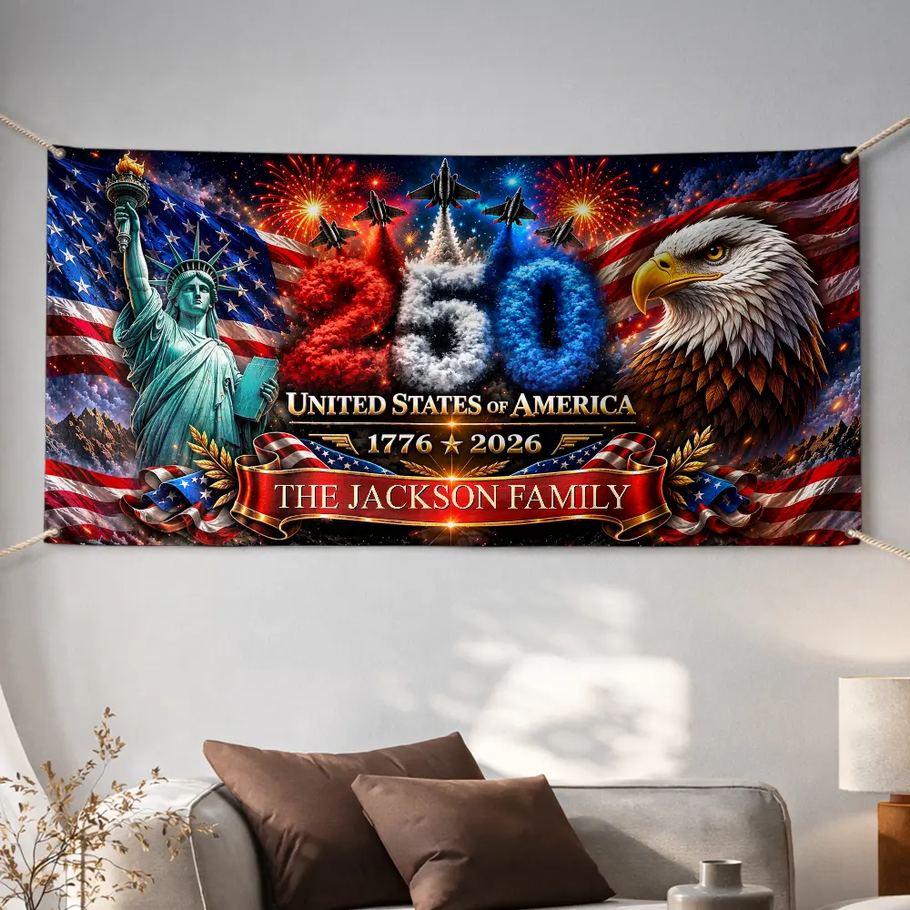 America 250th Anniversary Family Name - Personalized Horizontal Banner - Image 5