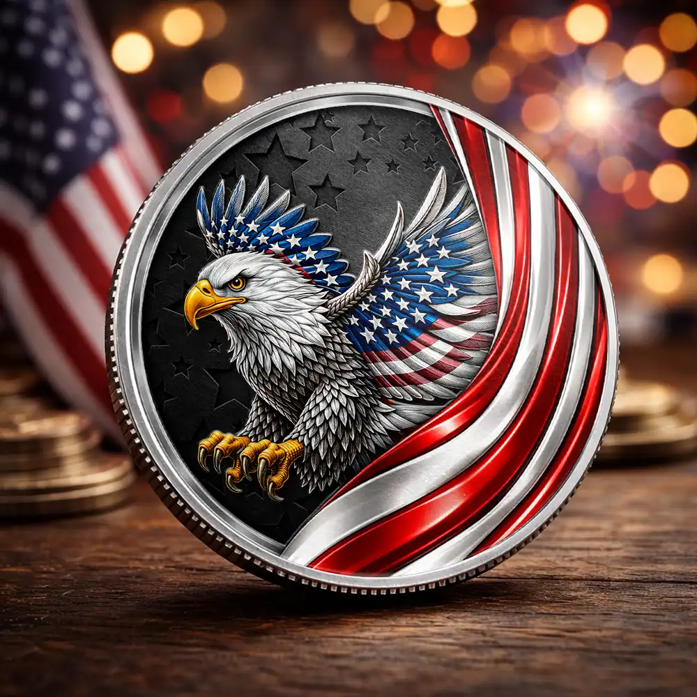 America 250th Anniversary US Pride Patriotic Eagle - Personalized Commemorative Keepsake Coin - Image 6