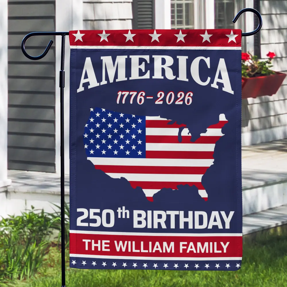 America 250th Anniversary US Semiquincentennial Birthday - Personalized Flag - Image 3