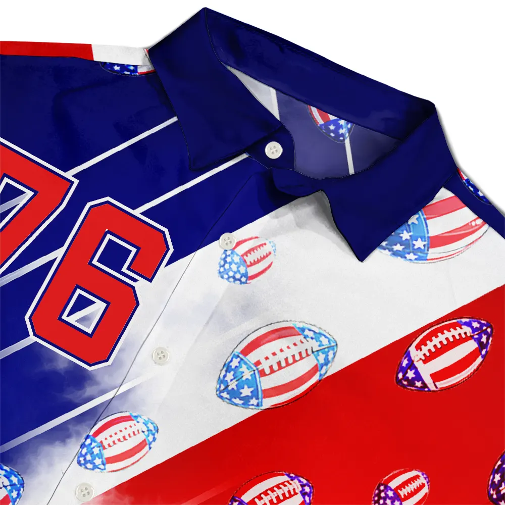 America 250th Number 76 American Football - Hawaiian Shirt - Image 4