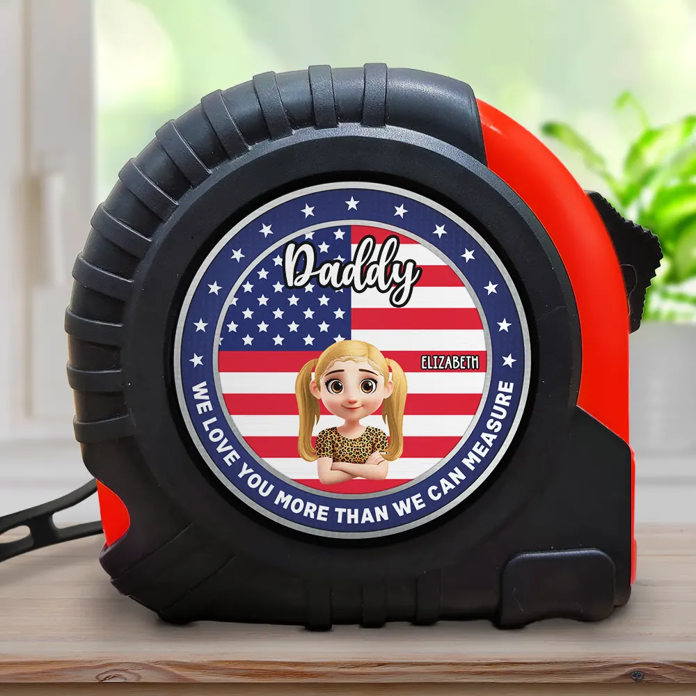 America Dad Grandpa We Love You More Than We Can Measure - Personalized Tape Measure - Image 2