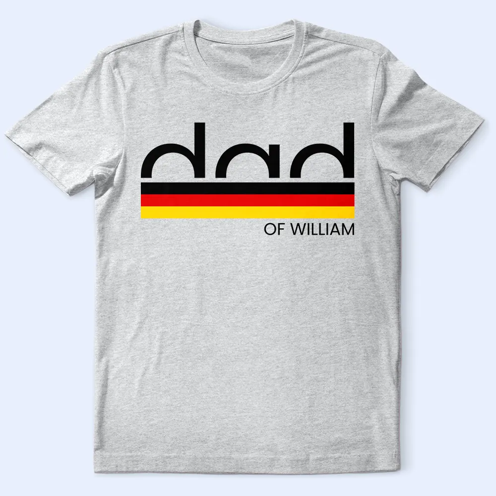 America Dad Of Kid Custom Name - Personalized T Shirt - Image 2