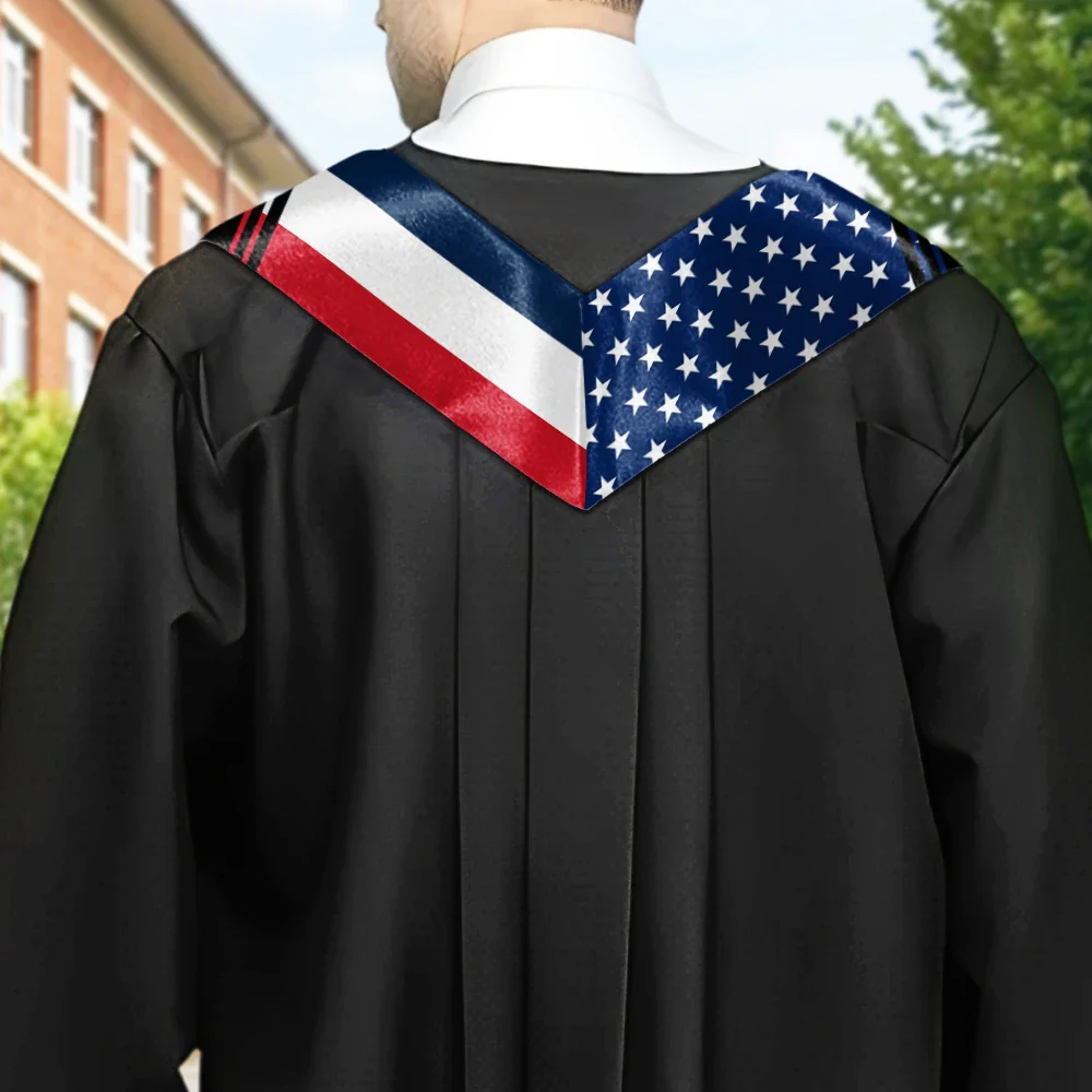 Two Country Flags Graduation - Personalized Stoles - Image 3