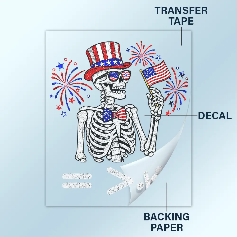 America Waving Flag Faux Glitter Equal Better Than Divide - Personalized Decor Decal - Image 4