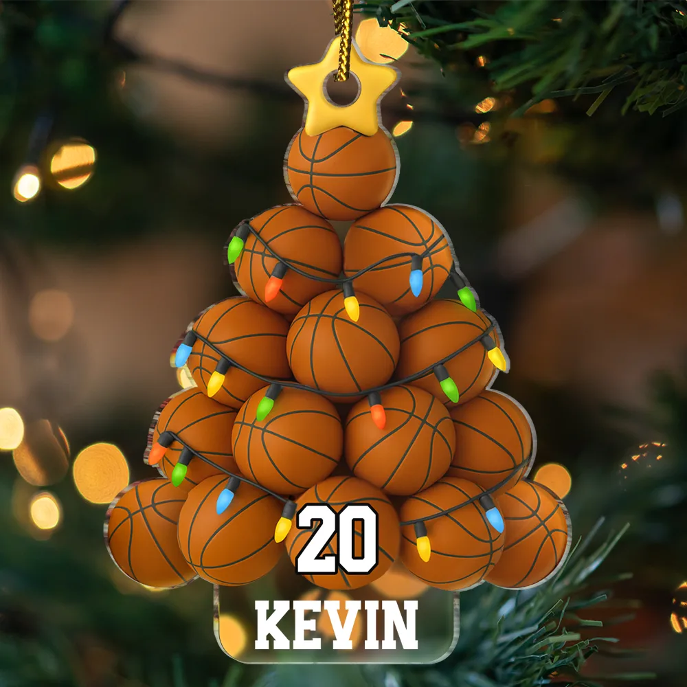 American Football Christmas Tree - Personalized Custom Shaped Acrylic Ornament - Image 3