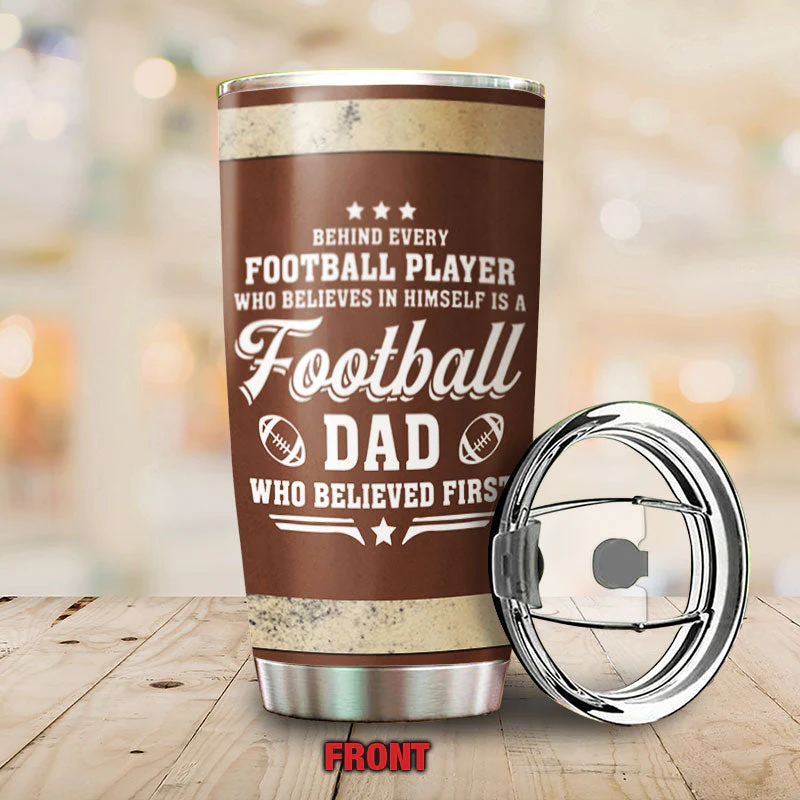 American Football Dad And Son Behind Every Football Player, Dad And Son Gift, Custom Tumbler - Image 3