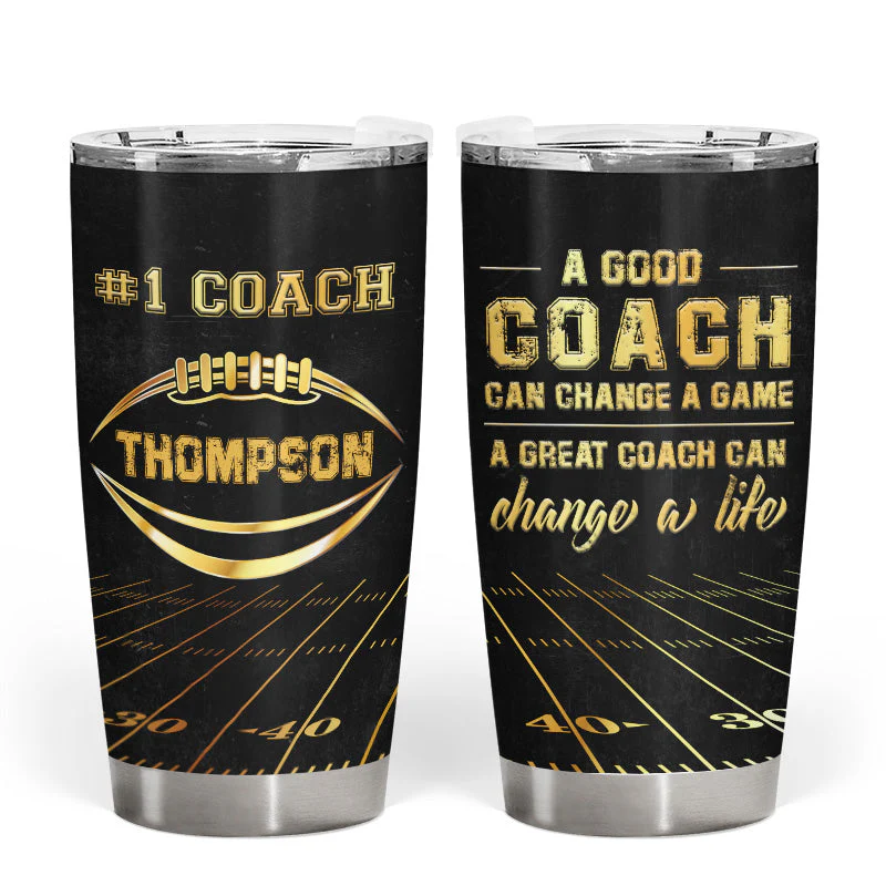 American Football Great Coach Can Change A Life - Gift For Coach - Personalized Custom Tumbler - Image 4