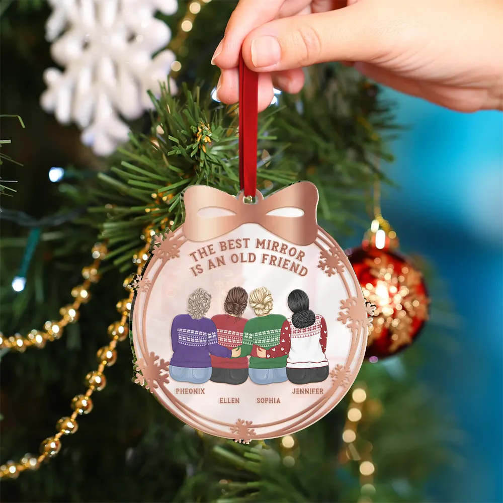 An Old Friend - Personalized Custom Shaped Mirror Ornament - Image 4