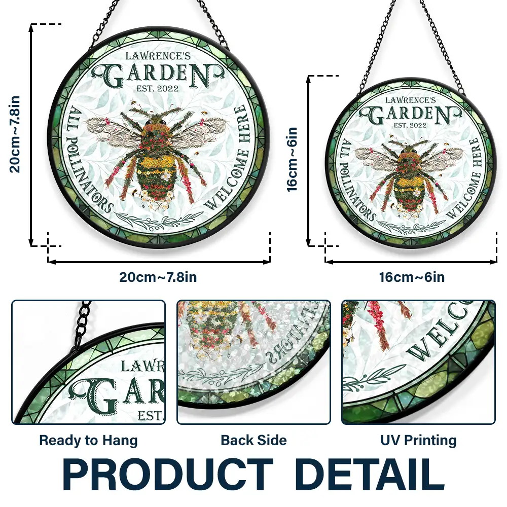 And Find My Soul Garden Floral Art - Personalized Stained Glass Window Hanging Suncatcher - Image 3
