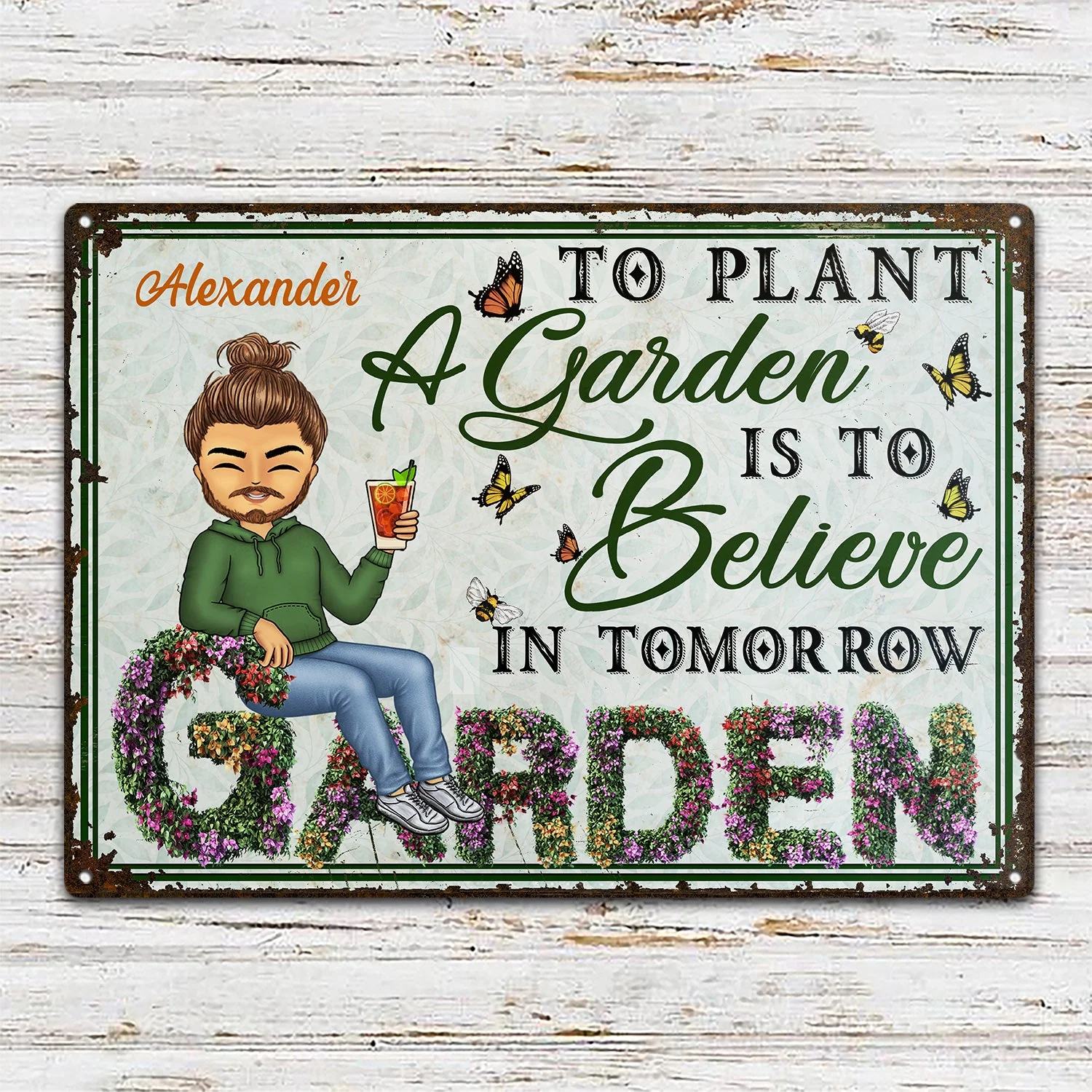 And Into The Garden I Go - Beware A Crazy Plant Lady Lives Here - Birthday, Housewarming Gift For Her, Him, Gardener, Outdoor Decor - Personalized Custom Metal Signs - Image 2