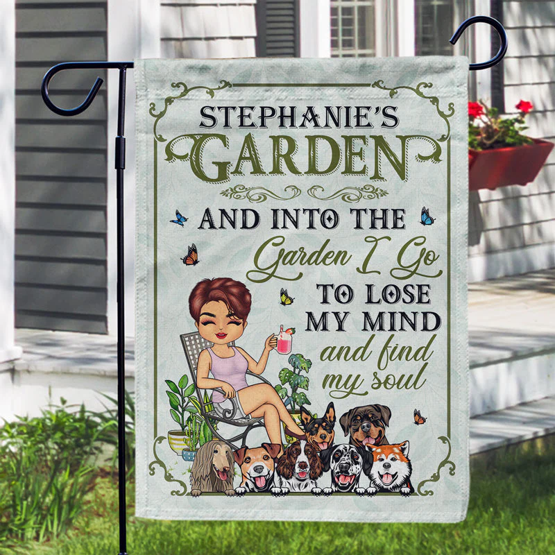 And Into The Garden I Go Gardening Dog Lovers - Garden Decor - Personalized Custom Flag - Image 3