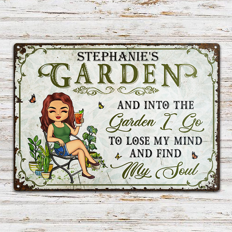And Into The Garden I Go Gardening Gender - Garden Sign - Personalized Custom Classic Metal Signs - Image 2