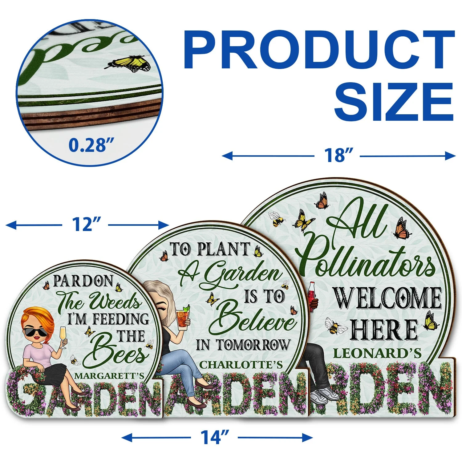 And Into The Garden I Go - Beware A Crazy Plant Lady Lives Here - Birthday, Housewarming Gift For Her, Him, Gardener, Outdoor Decor - Personalized Custom Shaped Wood Sign - Image 6