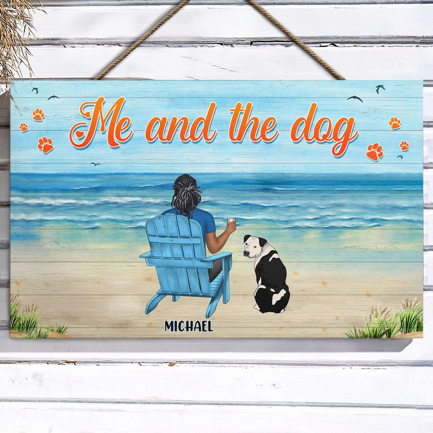 And She Lived Happily Ever After - Gift For Dog Lovers - Personalized Wood Rectangle Sign - Image 3