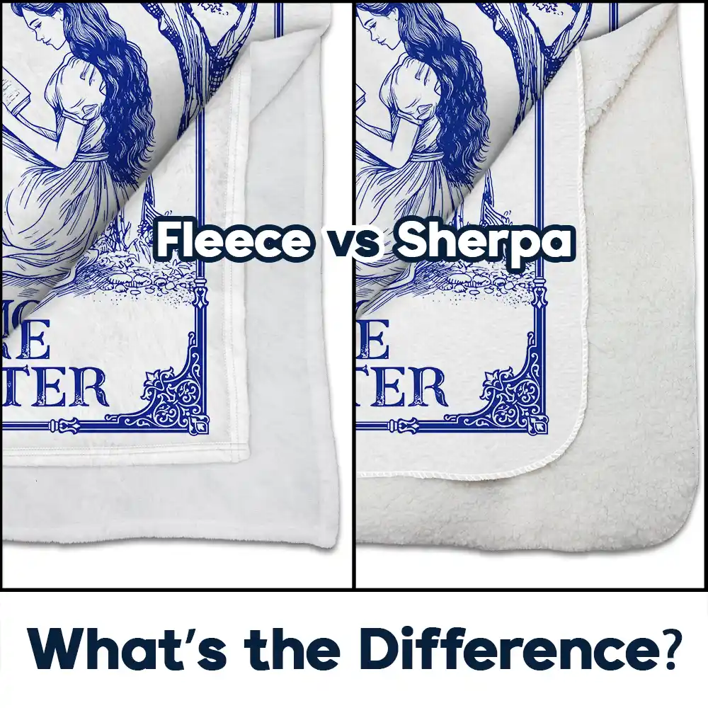 And She Lived Happily Ever After Reading Chinoiserie Toile - Personalized Fleece Blanket, Sherpa Blanket - Image 4