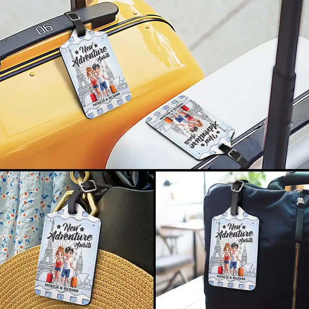 And So Adventure Begins Travel - Personalized Luggage Tag - Image 3
