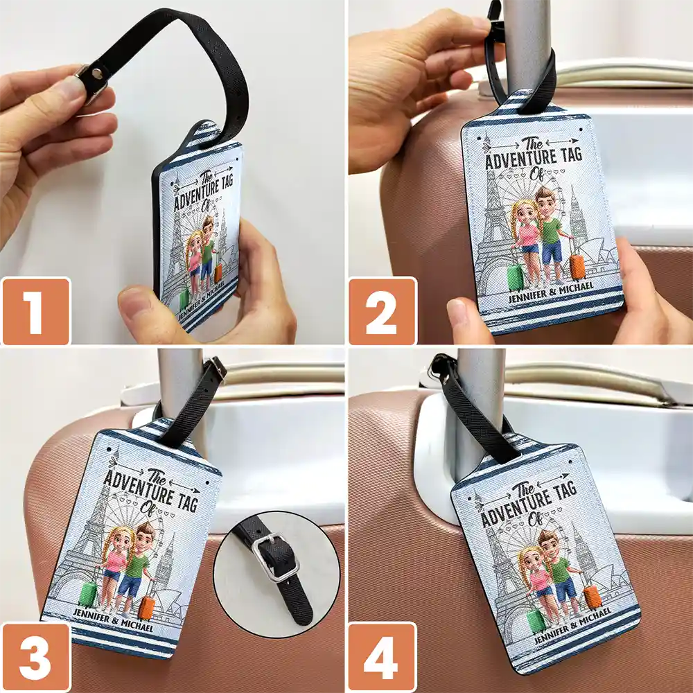 And So Adventure Begins Travel - Personalized Luggage Tag - Image 6